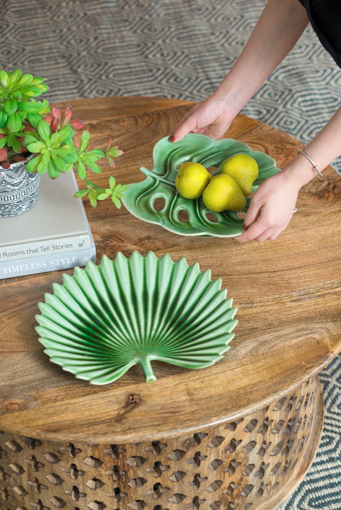 Green Leaf Decorative Plate