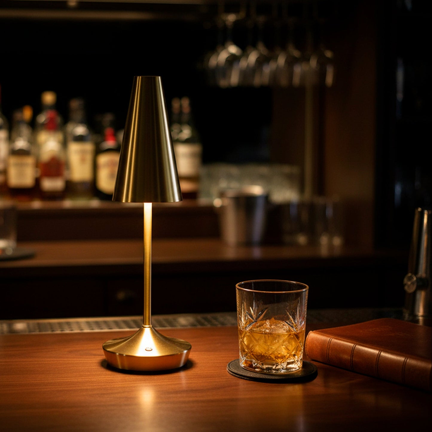 Flynn Cordless LED Table Lamp - Antique Brass