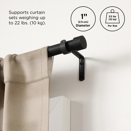 Cappa Single Curtain Rod 66" - 120"