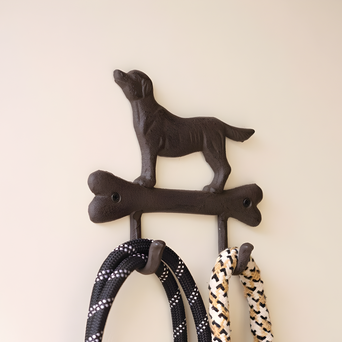 Dog with Bone Cast Iron Hook