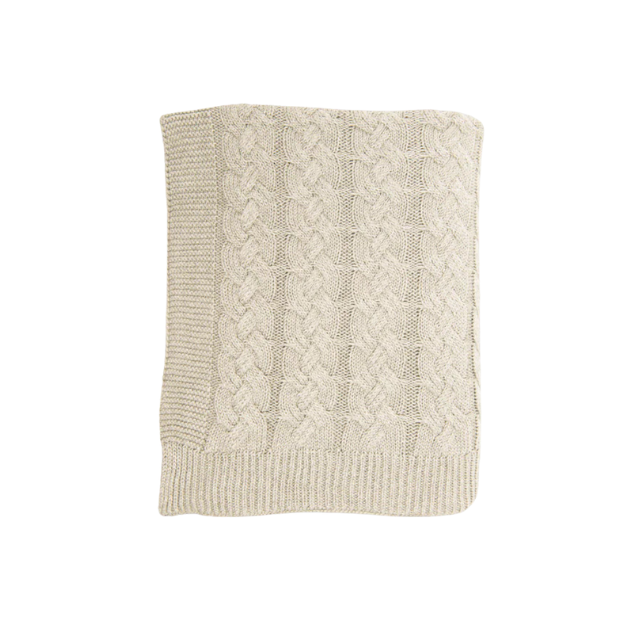 Double Cable Linen Sand Mel - Organic Combed Cotton Throw