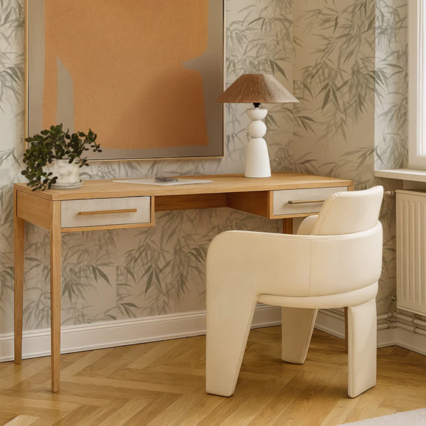 Hera 62'' Natural Washed Executive Desk