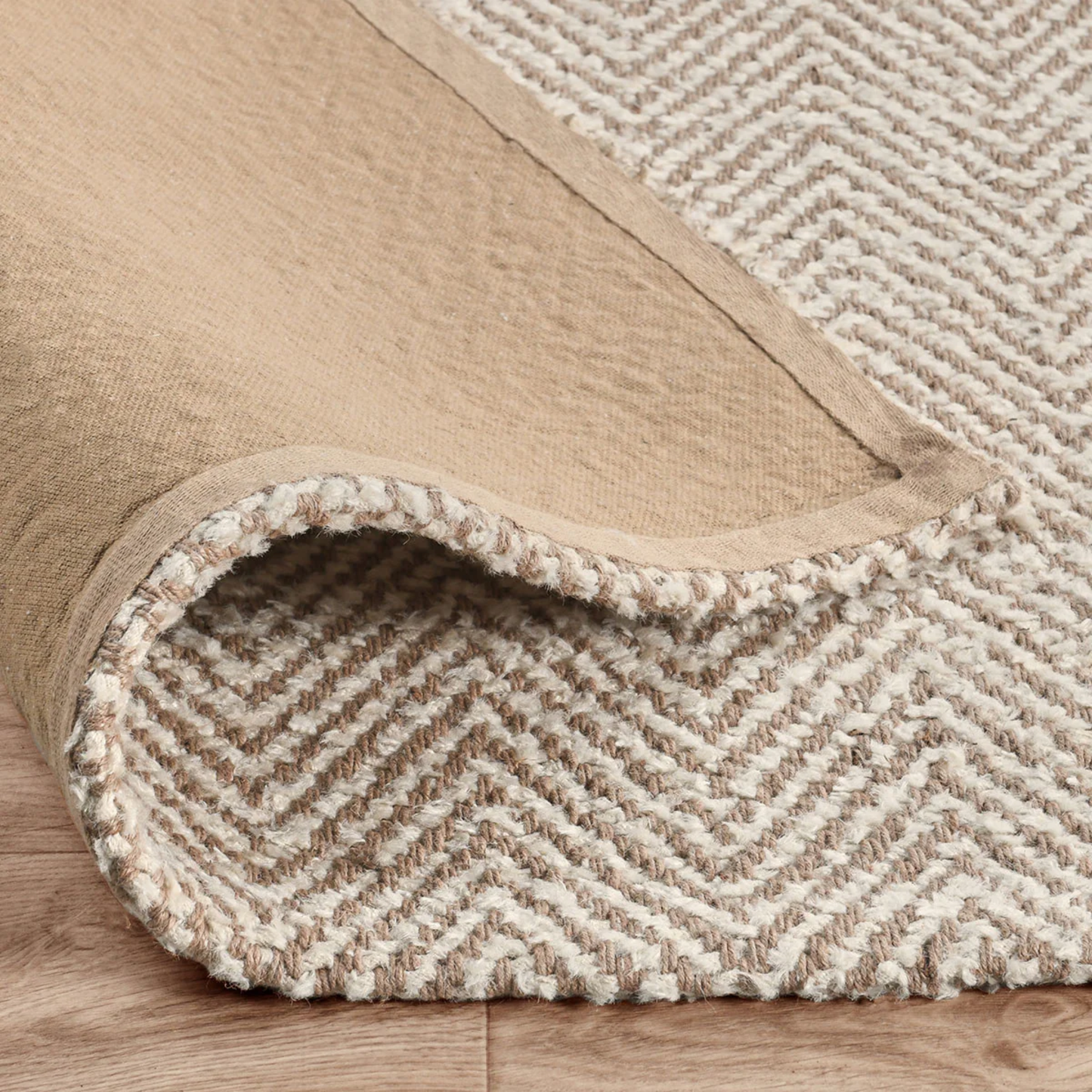 9X12 Herringbone Rug - Chenille Ivory/Natural