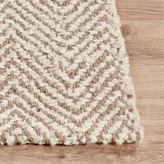 9X12 Herringbone Rug - Chenille Ivory/Natural