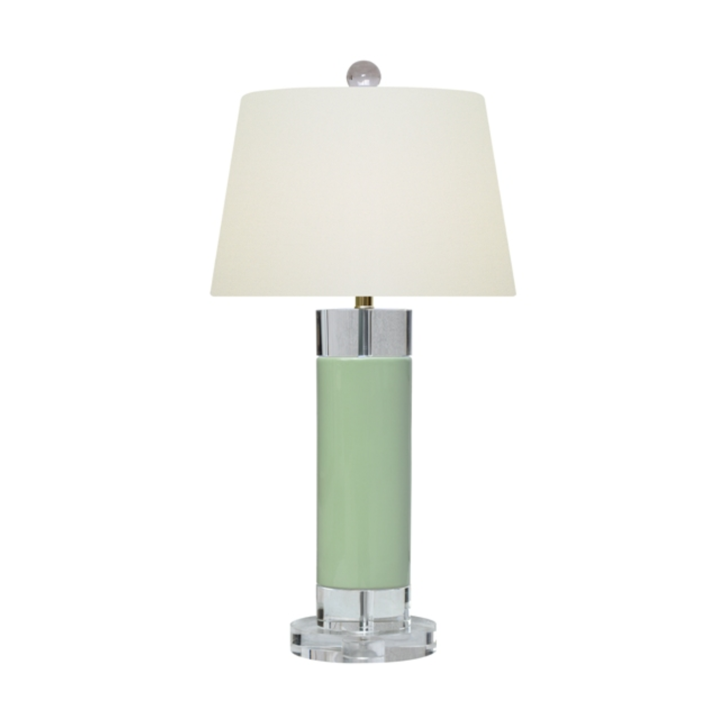 Green Jade and Crystal Oval Lamp