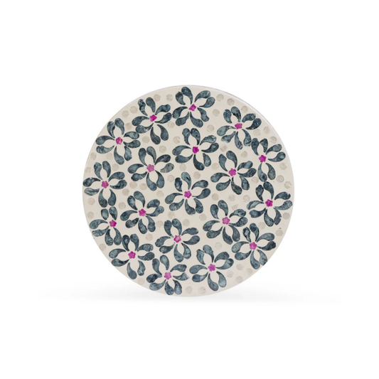 Lorna Capiz Accent Stool - Aqua