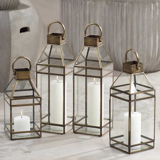 Medici Antique Brass Lantern - Large
