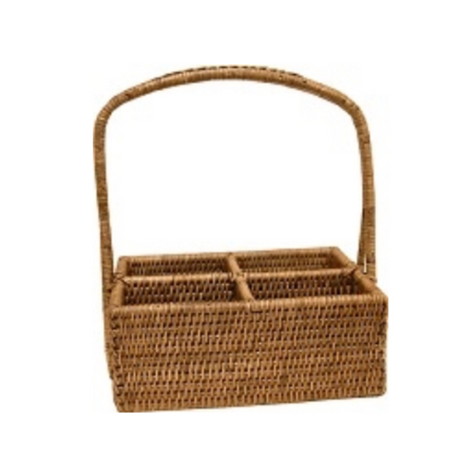 Rectangular Condiment Basket - Antique Brown and Whitewash