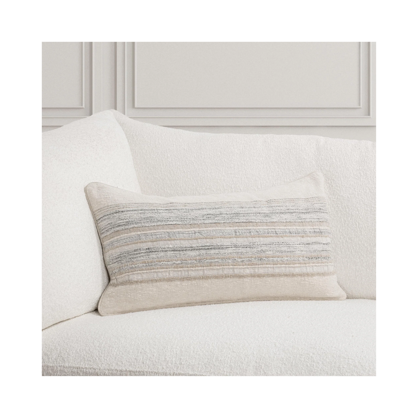 Rockport Lumbar Pillow - Ivory 26" x 14"