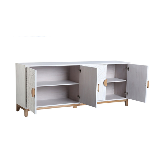 Roma Two-Tone Carved Wood Sideboard
