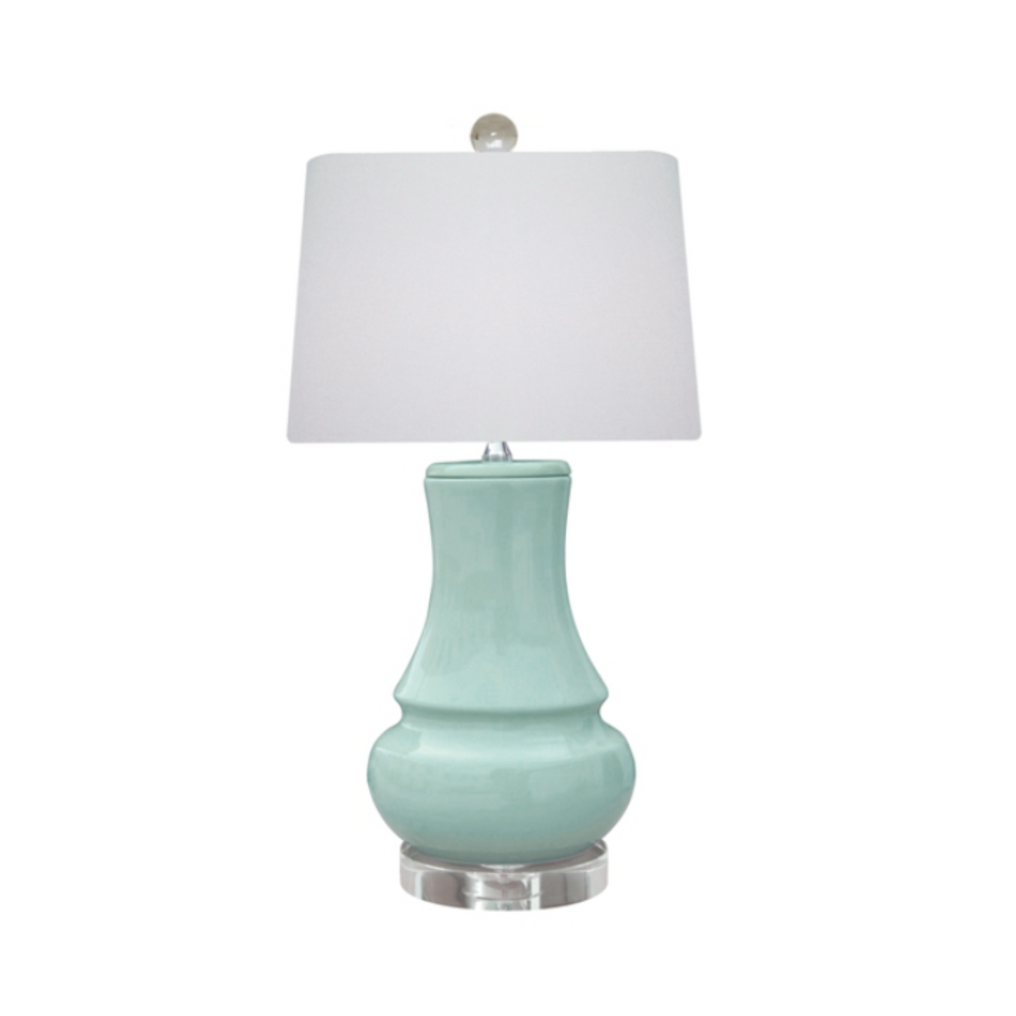 Porcelain Spa Blue Oval Gourd Lamp