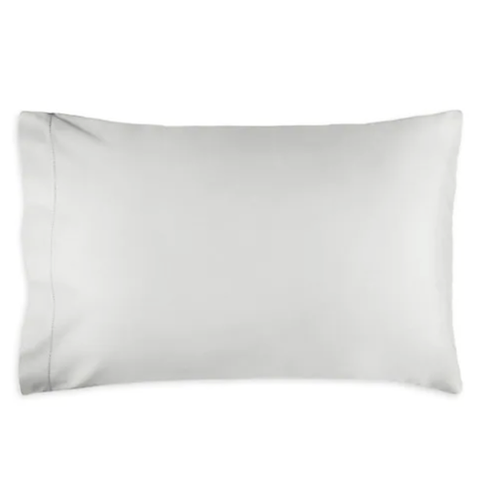 Suave Satin Stitch Pillowcase Pair, Pale Grey