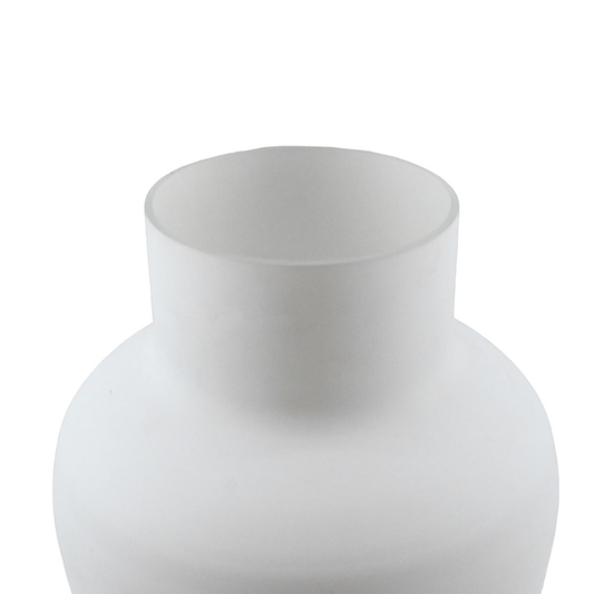 Desi 11.75" Matte Wide Mouth Vase, Matte White
