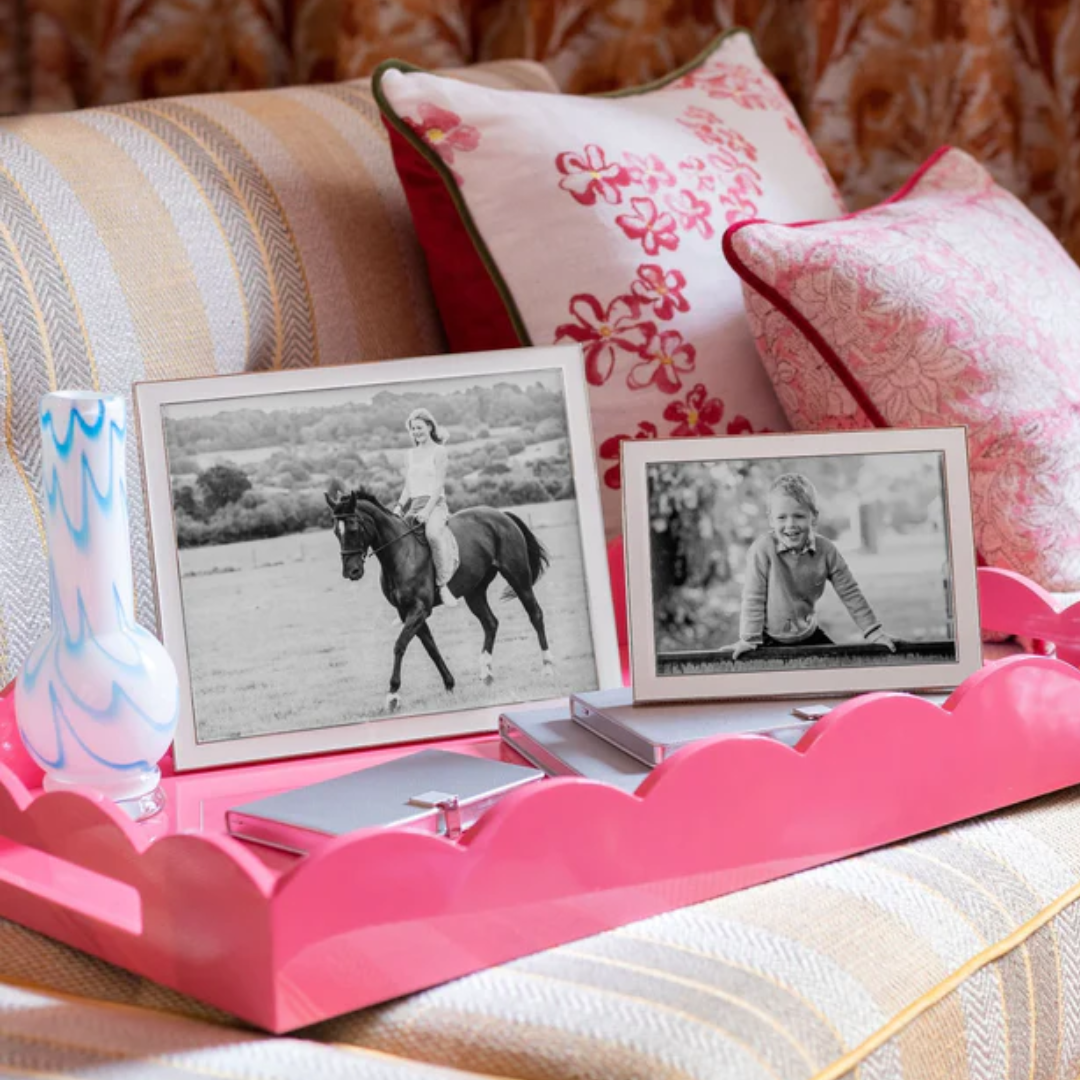 White Enamel & Silver Frame 4" x 6"