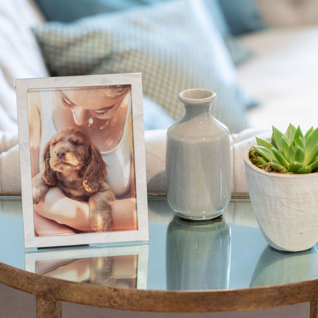 Mother of Pearl & Silver Frame 4" x 6"