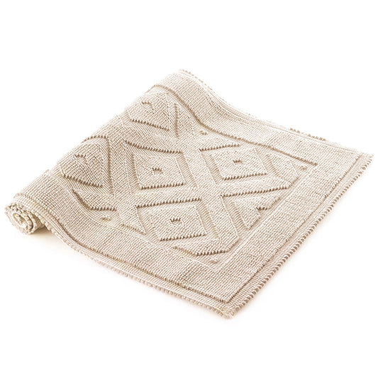 60 x 100 Rombi Rug - Raw Cotton