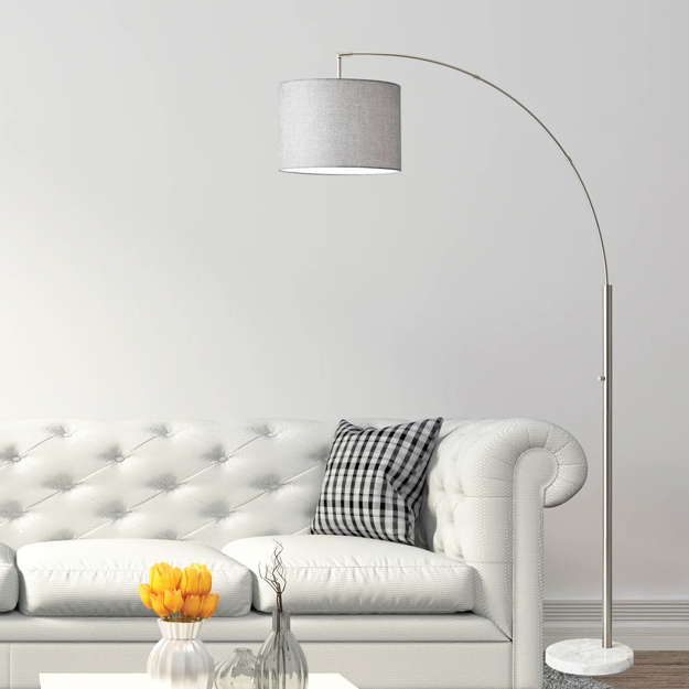 Bowery Arc Floor Lamp - Brushed Steel