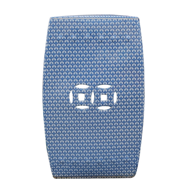 Blue English Square Garden Stool