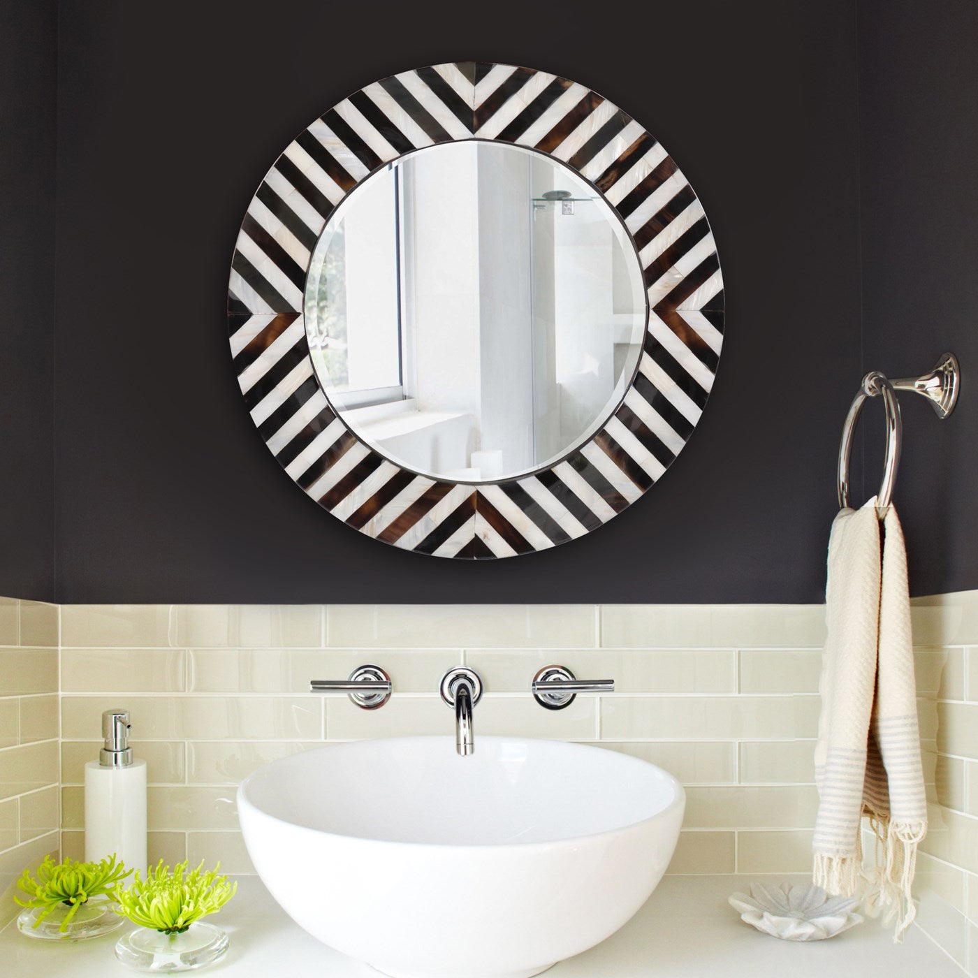 Julianna Round Inlay Mirror