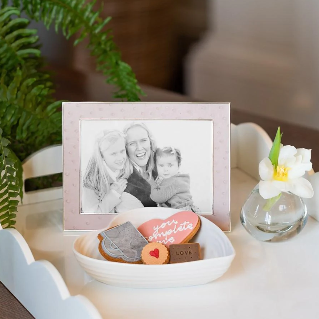 Blush Ostrich & Silver Frame- 5" x 7"