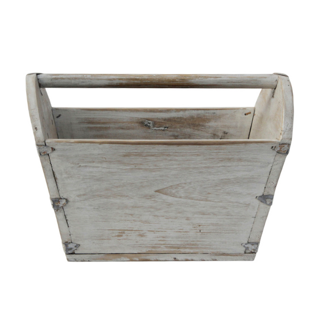 Reclaimed Wooden Basket with Handle