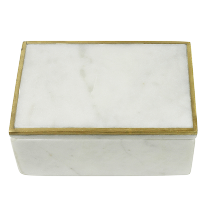 Loren Box with Brass Edges-Marble