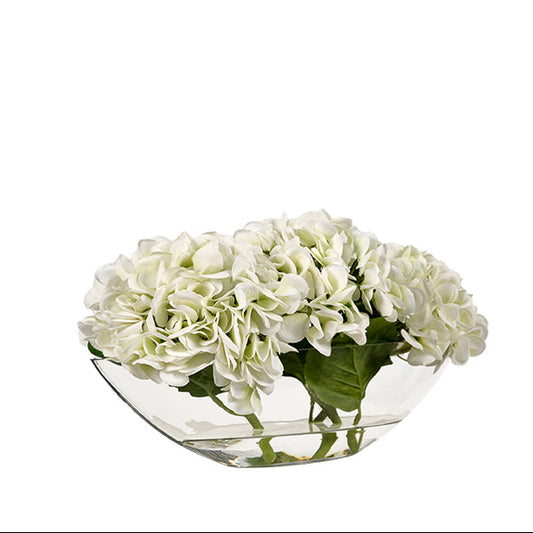 Hydrangeas in Wedge Vase