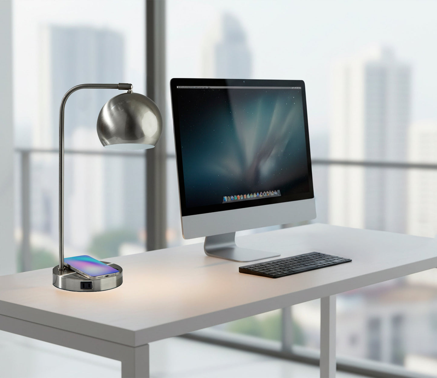 Emery Supercharger Desk Lamp - Brushed Steel