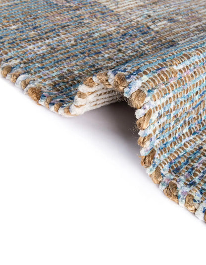 Blue 2' 2 x 8' Chenille Jute Runner Rug