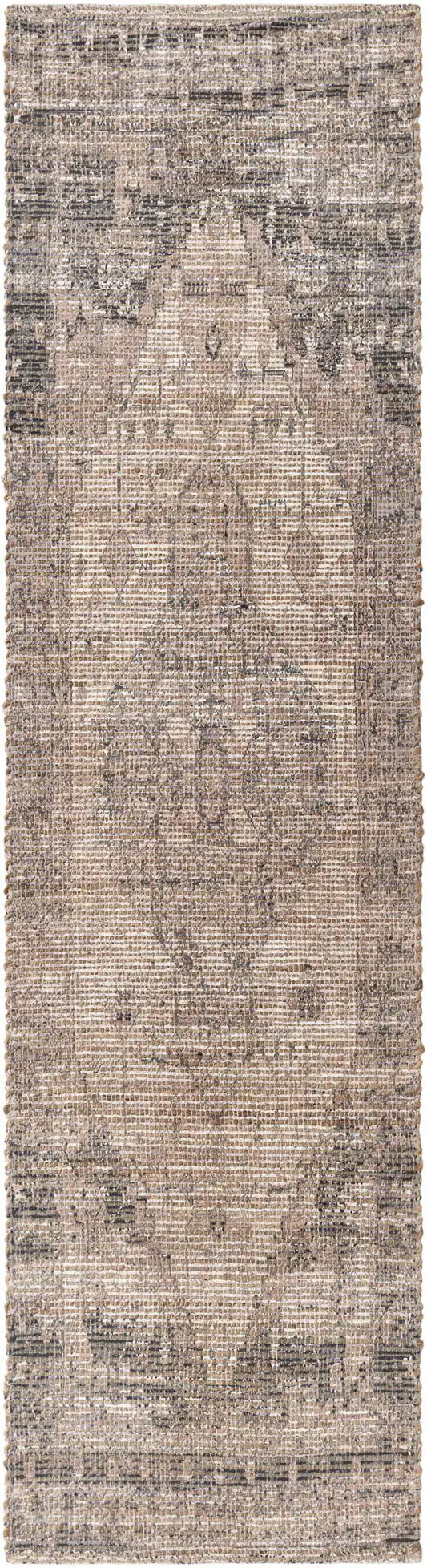 Natural 2' 2 x 8' Chenille Jute Runner Rug