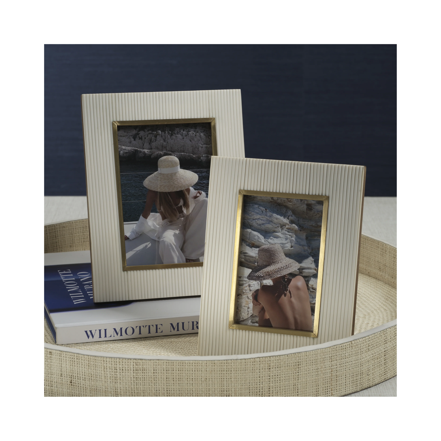 Ribbed Frame with Brass Border - 4 x 6