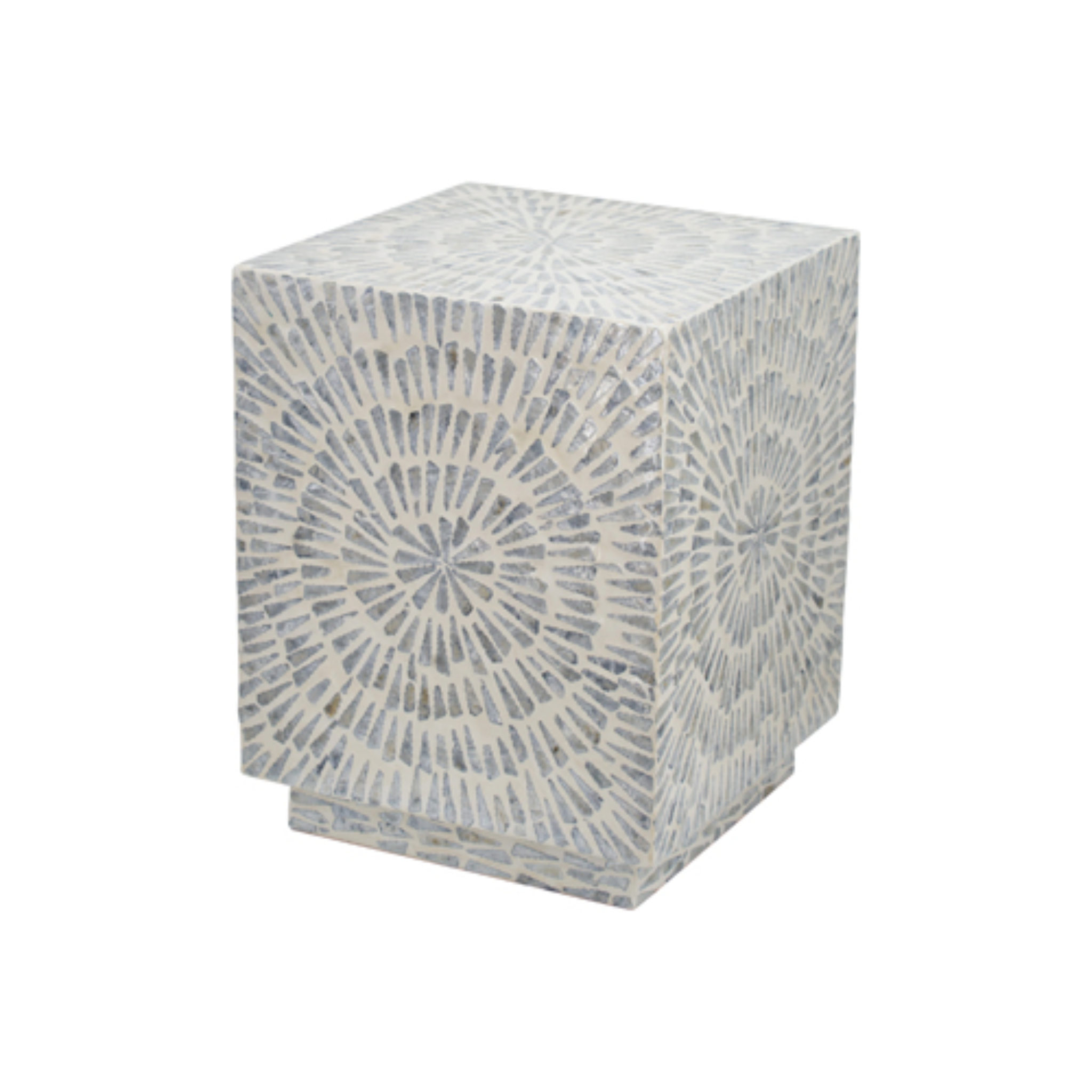 Grey Capiz Accent Stool – Hamma Galleries