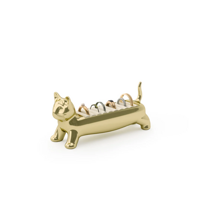Ali Cat Ring Holder Brass
