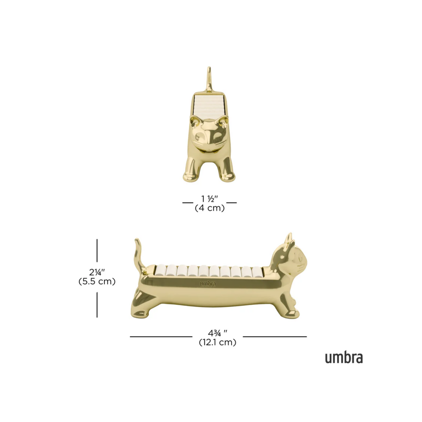 Ali Cat Ring Holder Brass
