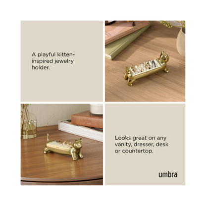 Ali Cat Ring Holder Brass