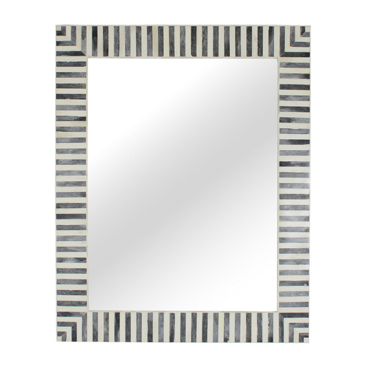 Grey & White Inlay Mirror
