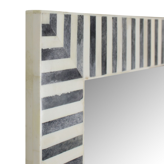 Grey & White Inlay Mirror