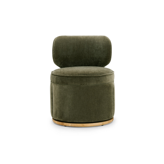 Amaya Green Upcycled Contract-Grade Chenille Swivel Desk Chair
