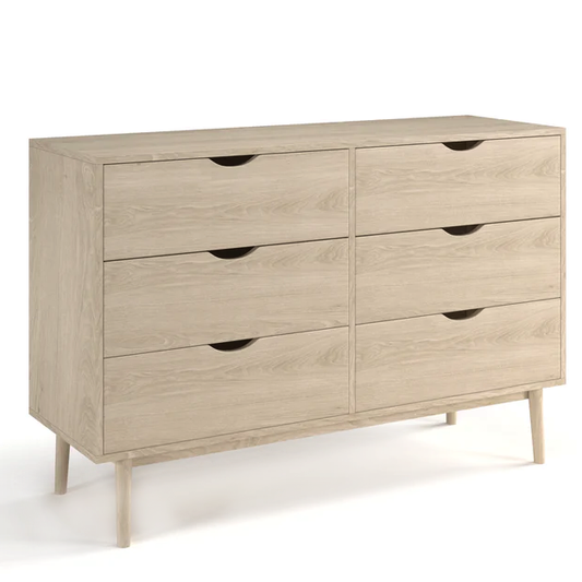 Analise 6-Drawer Double Dresser - Whitewash