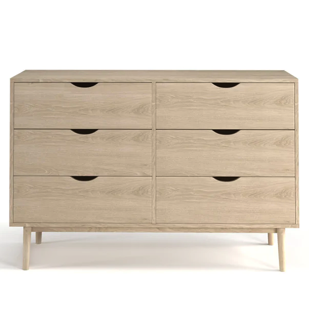 Analise 6-Drawer Double Dresser - Whitewash