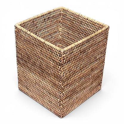 Square Waste Basket, Natural
