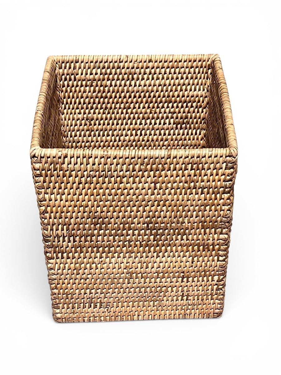 Square Waste Basket, Natural