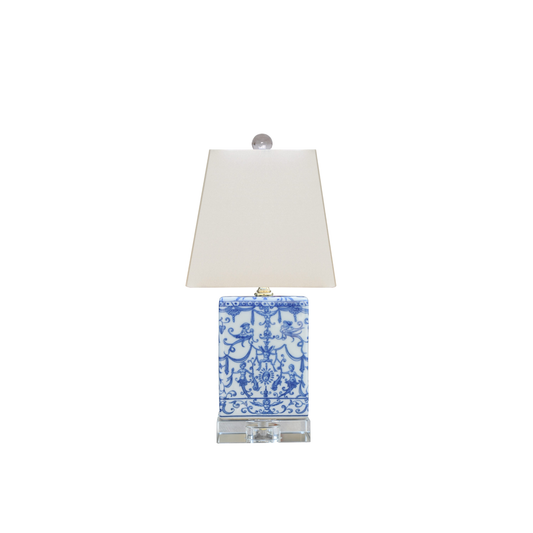 Blue & White Bookshelf Lamp