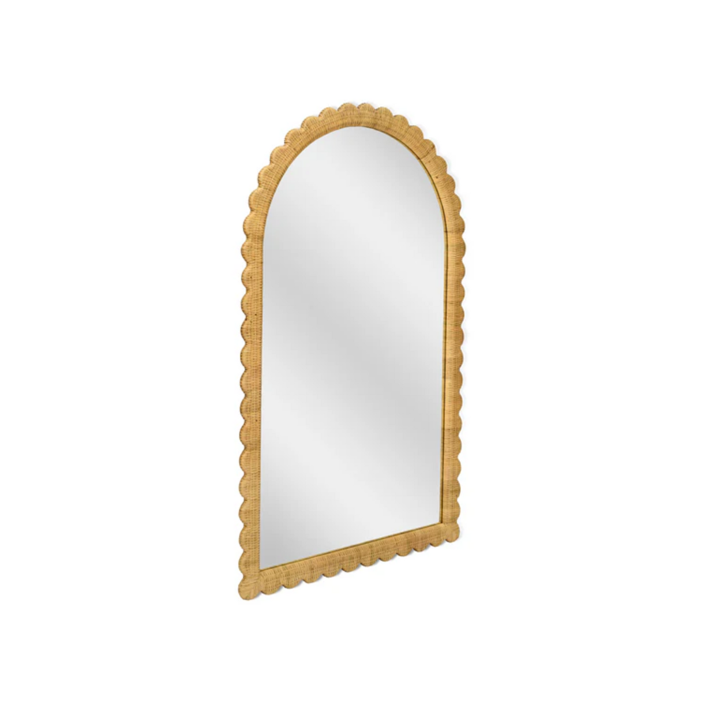 Bama 48" x 79" Jumbo Natural Rattan Arched Wall Mirror