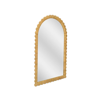 Bama 48" x 79" Jumbo Natural Rattan Arched Wall Mirror
