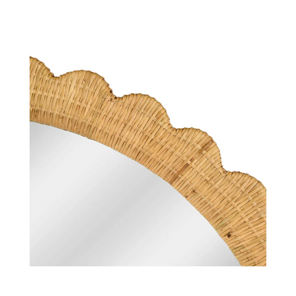 Bama 48" x 79" Jumbo Natural Rattan Arched Wall Mirror