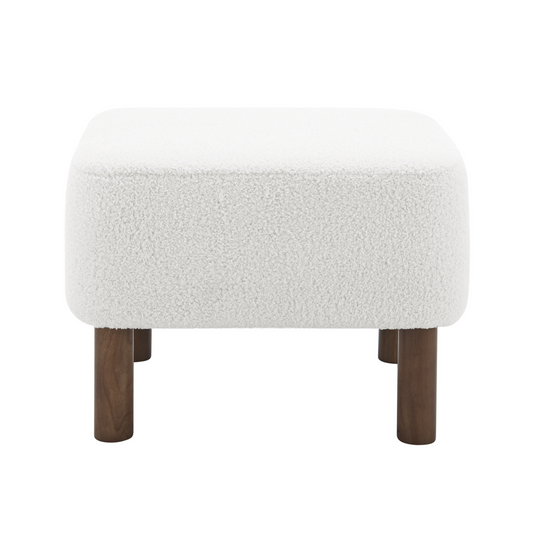 Beatrice Stool White and Walnut