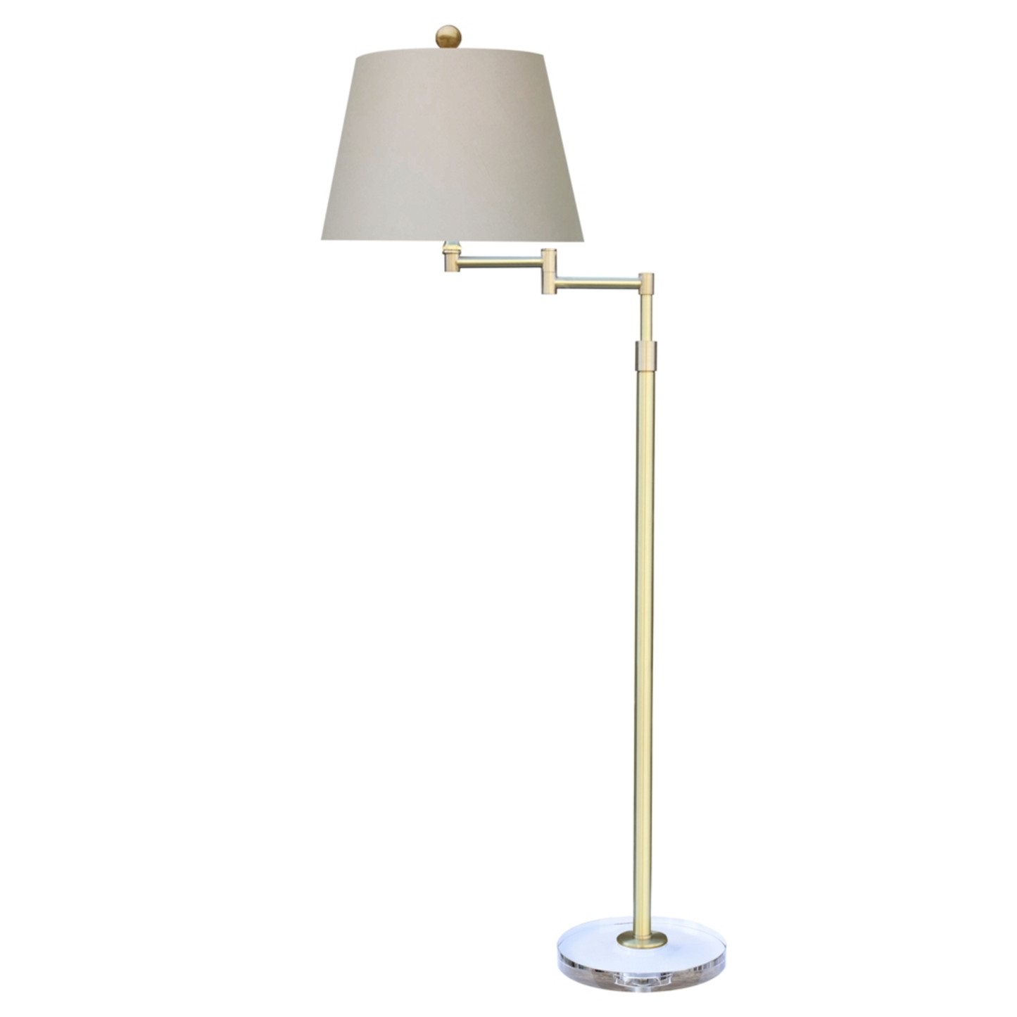 Brass Floor Lamp with Adjustable Swing Arm