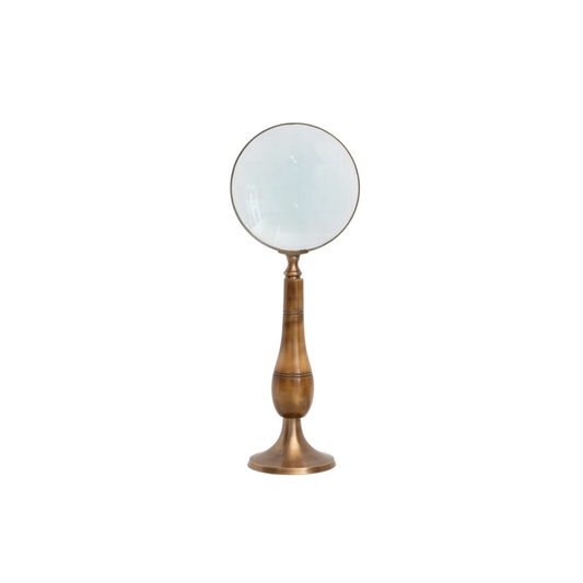 Brass & Bone Magnifying Glass on Stand