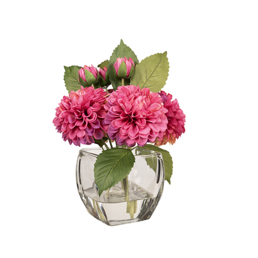 Burgundy Dahlia in Bevel Vase